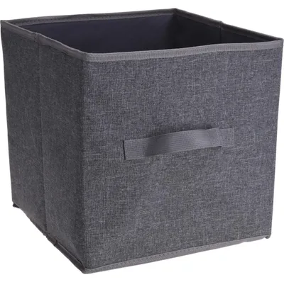 Imagen del producto de Caja de almacenamiento de tela, color gris, 30x30 cm