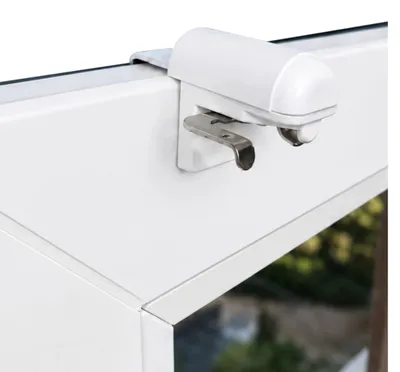 Produktbild von Klemmträger für Jalousien 25 mm Weiß Verstellbar Ohne Bohren Fensterhalter mit Metallbügel für Aluminium- & Holzjalousien