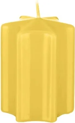 Produktbild von Sternkerzen Mustard Senf 10 x Ø 6 cm, 8 Stück, Adventskerzen, Weihnachtskerzen