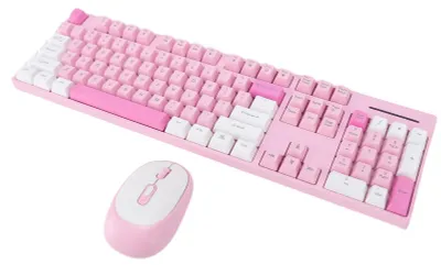 Zdjęcie produktu dla Zestaw bezprzewodowej klawiatury i myszy 2,4 GHz – ergonomiczny zestaw klawiatury i myszy typu „plug and play” do komputera, typ 1