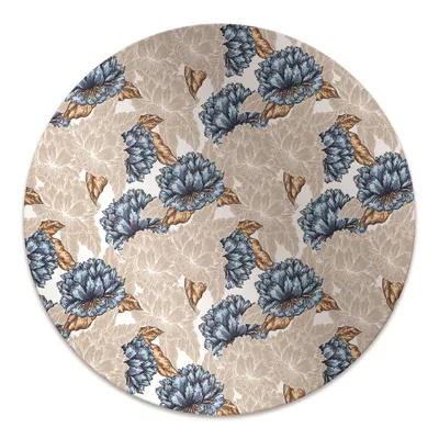 Produktbild von Rundmatte - Stuhlunterlage Bürostuhlunterlage - Rund Ø 100 cm - Bodenmatte - Fußmatte - Blaue Blumen