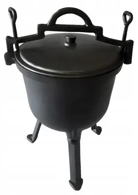 Produktbild von EKSPAND | Gusseisen Kessel KZ-01 - 8L - Schwarz - Ideal für Grill und Lagerfeuer - Robuste Qualität