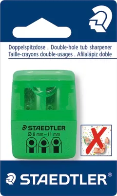 Immagine prodotto di 10x STAEDTLER 51260F50BK temperino doppio verde neon in blister
