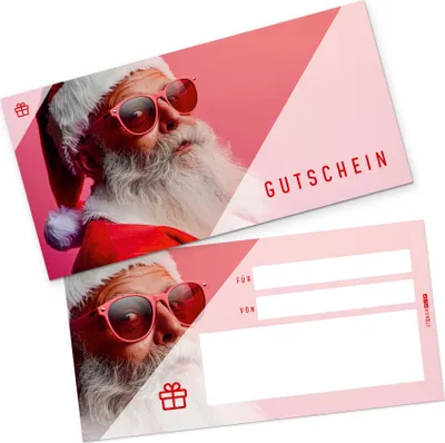 Produktbild von itenga Geschenkgutschein Weihnachten Santa Weihnachtsmann (Motiv 34) Postkarte zum Ausfüllen DIN Lang 21,0 x 10,5 cm