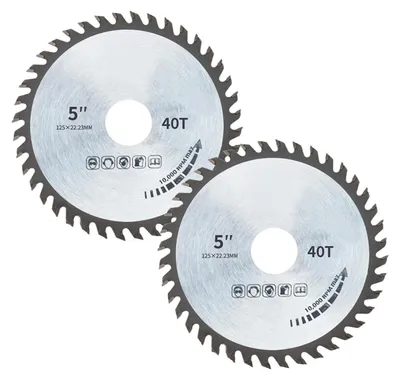Obrázek produktu pro 2 kusy pilových kotoučů s tvrdokovými zuby, průměr 125 mm, 40 zubů