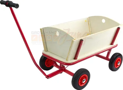Produktbild von Holz Handwagen Handkarre Bollerwagen Transportwagen L 725 FUN mit PolyurethanBereifung