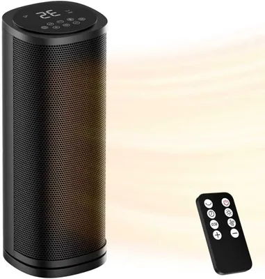 Immagine prodotto di Ventilatore ceramico - Riscaldatore elettrico - Riscaldamento ambiente - Modalità ECO a basso consumo energetico - Altezza 41 cm - Colore nero