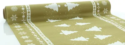 Produktbild von Sovie HOME Weihnachtstischläufer White Tree in Gold aus Linclass® Airlaid 40 cm x 4,80 m, 1 Stück
