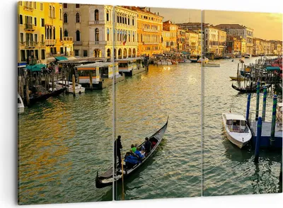 Produktbild von Bild auf Leinwand - Leinwandbild - Ansicht Wasser Gondel Reise - 105x70cm - Wand Bild - Wanddeko - Leinwanddruck - Bilder - Kunstdruck - Wanddekoration - Leinwand bilder - Wandkunst - CE105x70-0452