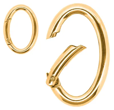 Metall Karabinerhaken Oval | 48 mm x 30 mm x 5 mm gold