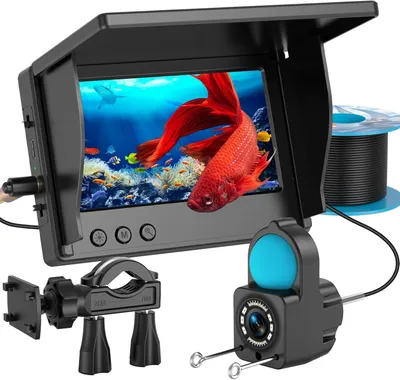 Obrázek produktu pro podvodní rybářská kamera, 1080P HD 4,3" vyhledávač ryb s velkou obrazovkou, vodotěsná ultra širokoúhlá rybářská kamera pro jezera, lodě, rybaření pod