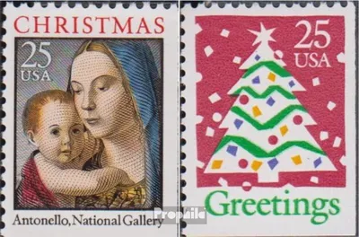 Produktbild von Briefmarken USA 1990 Mi 2114Eru-2115Eru (kompl.Ausg.) postfrisch Weihnachten