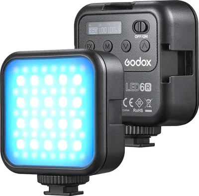 Produktbild von Godox LITEMONS LED6R RGB LED-Videolicht Wiederaufladbares Mini-Einfuelllicht 3200K-6500K Dimmbar 13 Lichteffekte unterstuetzen die magnetische Adsorption mit 3 Kaltschuhhalterungen fuer Vlog Live Streaming-Produktfotografie