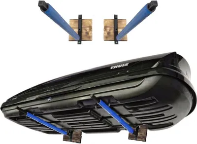 Immagine prodotto di Supporto a parete per box auto Supporto per box auto WSB.O blu 82 cm per garage acciaio legno 10175