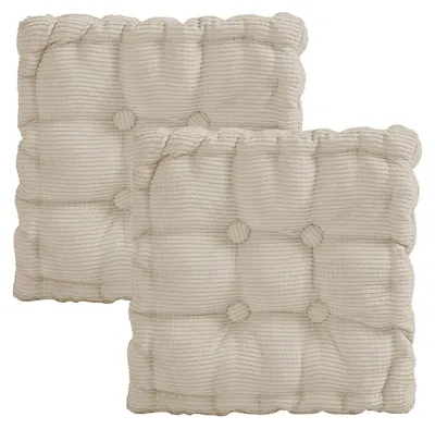 Sitzkissen 40x40 cm, 2er-Set, quadratisch, dick gesteppt, für Stuhl & Boden
