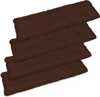 Produktbild von 4er Set Sitzkissen Bankkissen Bankauflage für Gartenbank - 120x38 cm - Outdoor und Indoor - Braun
