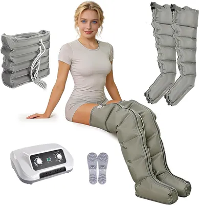 Produktbild von Lymphdrainage Gerät - Beinmassage - Muskelentspannung Fördern - 6 Air Rooms System - 20x30x40 cm - Grau