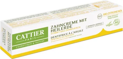 Produktbild von Cattier Zahncreme mit Heilerde - Zitrone Bio 75ml