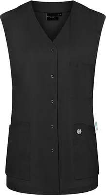 Produktbild von KARLOWSKY Damen Kasack ESSENTIAL Ärmellos V-Neck Modern-Fit Schwarz 54