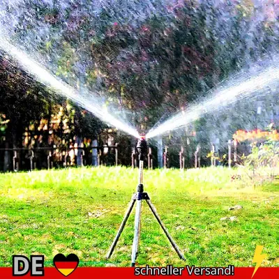 Produktbild von Rasensprenger 360° Garten Sprinkler Edelstahl Stativ