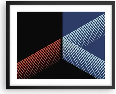 Produktbild von Gerahmtes Poster - Schwarzer Rahmen - Abstraktion Schwarz Blau - 50x40 cm - Wand Bild - Wanddeko - Wandbilder - Kunstposter - Wandposter - Bilderrahmen - Bilder - Kunstdruck - P2BAA50x40-4458