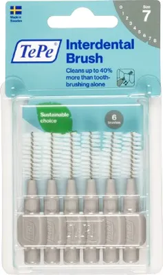 Produktbild von TePe | Interdentalbürsten 1,3mm - Grau - 6 Stück - Effektive Zahnreinigung - Hochwertige Qualität