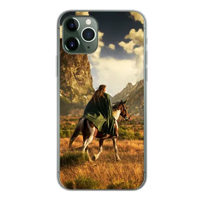 Produktbild von MuchoWow® Handyhülle Schutzhülle Hülle für iPhone 11 Pro Pferd - Reiter - Natur Silikon Softcase Handy Hülle - Handy