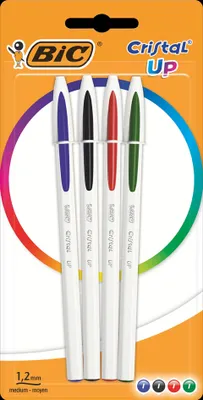 Produktbild von BIC Cristal Up x4, Clip, Clip-on-Einziehkugelschreiber, Mehrfarbig, 4 Stück(e)