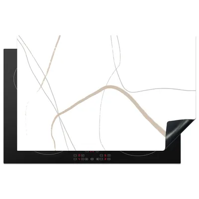 Produktbild von KitchenYeah© Herdabdeckplatte Abstrakt - Minimalismus - Linienkunst , 80x52cm, Küche Deko, Glaskeramikkochfeld Herdabdeckung, Abdeckplatte fùr Kochfeld
