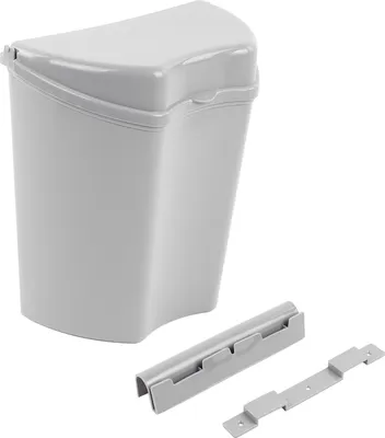 Produktbild von Abfalleimer grau, inkl. Halterung, (H/B/T) 30 x 27 x 16 cm, ca. 8 Liter