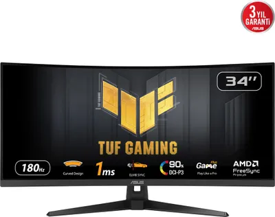 Image de ASUS TUF Gaming VG34VQ3B computer monitor 86.4 cm (34") 3440 x 1440 pixels UltraWide Quad HD LED Black