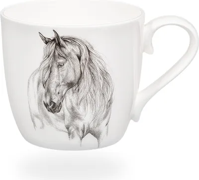 Produktbild von tea4chill Könitz Kaffeetasse Schönes Pferd. Teetasse 425ml Fine Bone China Porzellan. Design modern, lustig
