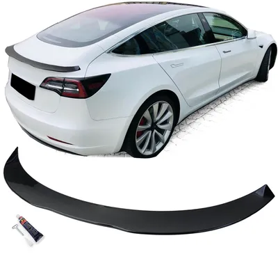 Obrázok produktu pre Spoilery zadného nárazníka, čierna lesklá farba, určené pre model Tesla Model 3 od roku 2017