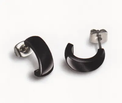 Produktbild von Boccia Damen Creolen 0584-02 Titan Ceramic schwarz