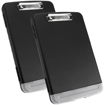2er Set A4 Klemmbrett-Aufbewahrungsbox, wasserdicht, schwarz