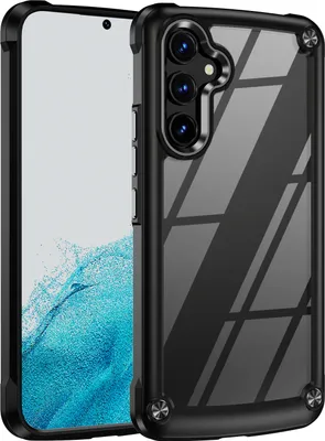Image de Etui pour Samsung Galaxy A34, Etui hybride transparent PC TPU bumper et antichoc noir