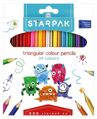 Produktbild von Dreieckige Buntstifte, 24 Farben, Starpak 447728