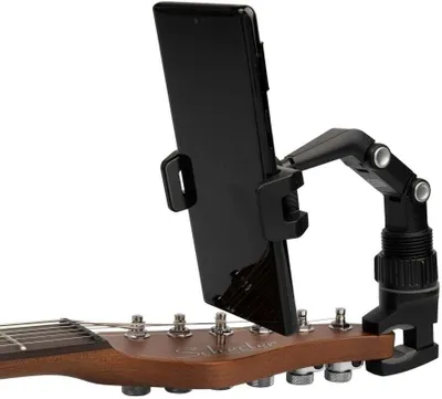 Produktbild von Gitarrenkopf-Handyhalter für Filmen im Hoch- und Querformat, Spannweite 60-100 mm