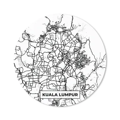 Produktbild von MuchoWow® Mauspad Mousepad Karte - Kuala Lumpur - Stadtplan - Schwarz und weiß 20x20 cm - Mousepads - Maus Mat - Pad - Mausunterlage - Schreibtischmatte
