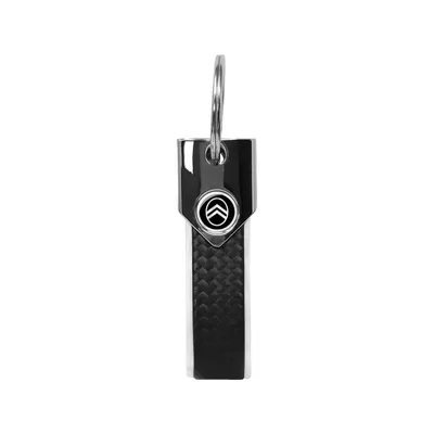 Image de Porte-clés Citroën Blanc Officiel, Carbone, Logo New Noir