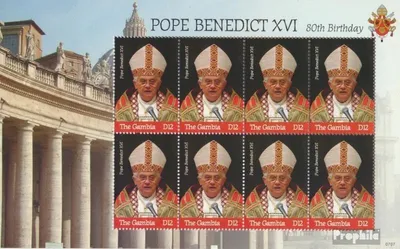 Produktbild von Briefmarken Gambia 2007 Mi 5740 Kleinbogen (kompl.Ausg.) postfrisch 80. Geburtstag Papst Benedikt XVI.