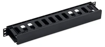 Obrázok produktu pre 19" panel na správu káblov 1U plastový čierny pre voľne stojace rozvádzače