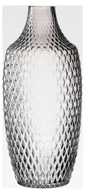 Produktbild von Leonardo Poesia Tisch-Vase, handgefertigte Deko-Vase in Grau, ovale Blumen-Vase aus Glas, Tisch-Dekoration mit Relief-Optik, 30 cm hoch