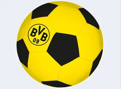 Produktbild von Happy People BVB Neopren Fußball, Schwarz-Gelb, Größe 5, 22 cm Ø, 210-230g, 68-70 cm Umfang, optimale Spieleigenschaften, strapazierfähig für Training & Freizeit