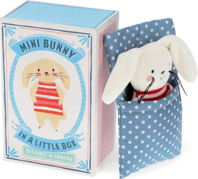Produktbild von Plüschfigur Mini-Häschen in kleiner Schachtel Stofftier Geschenkbox ca.14x9,2x6cm