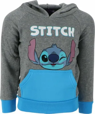 Produktbild von Lilo & Stitch Sweatshirt Kapuzenpullover warmer Hoodie mit stylischem Design für Kinder Größe 4 Grau