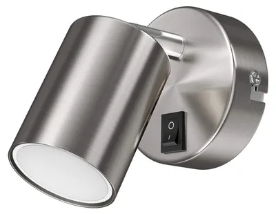 Image de ledscom.de Applique murale WAIKA, interrupteur chromé mat + lampe LED, lumière blanc chaud, variateur 3 niveaux, 500 lumens – Acier inoxydable / 500 lumens (5,8W) / Variateur 3 niveaux / Couleur de la lumière : blanc chaud, Dimensions : 1 pièce (lot de 1)