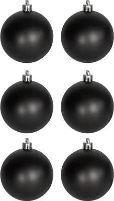 Produktbild von Matt Schwarze Weihnachtskugeln als Dekoration 6 Stück Ø 6 cm