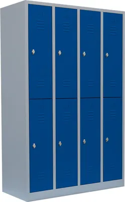 Produktbild von Spind Garderobenschrank Stahlschrank Doppelspind doppelstöckig 4 Abteile 520241