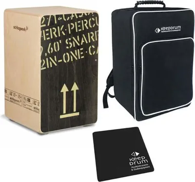 Zdjęcie produktu dla Schlagwerk CP404 BLK Cajon z torbą i podkładką do siedzenia